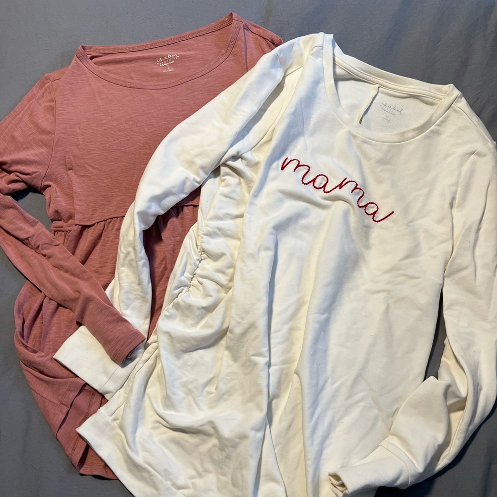Bundle of long sleeve maternity tops